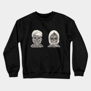 Skeleton lovers old man and old woman. Crewneck Sweatshirt